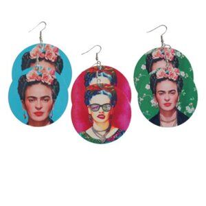 3 Pairs MEDIUM Statement Dangle Drop Wood Earrings Bundle - 005